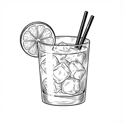 Vintage Margarita Cocktail Illustration