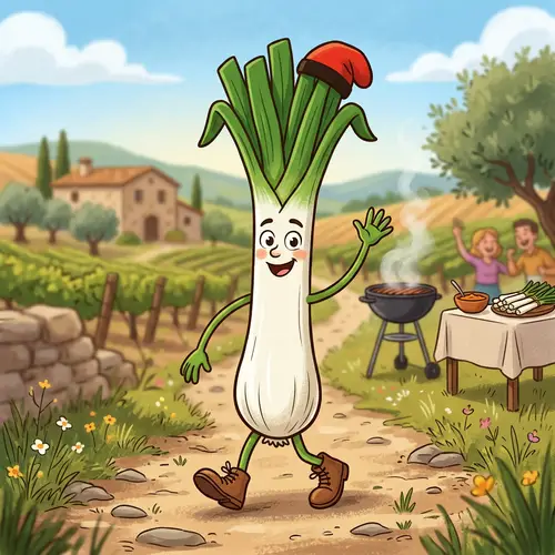 Cartoon Calçot Character with Arms and Legs