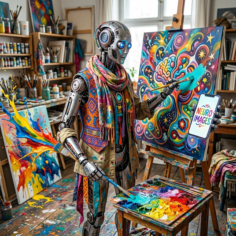 Captivating Droid Creating Stunning Art | Neuro Images Palette