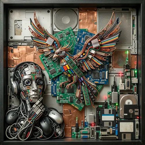 Innovative Digital Collage of Recycled Sculptures | Artistic Filters