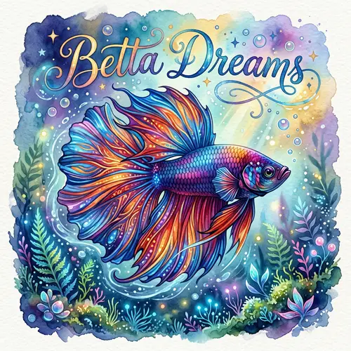 Betta Dreams - Colorful Betta Fish Illustration