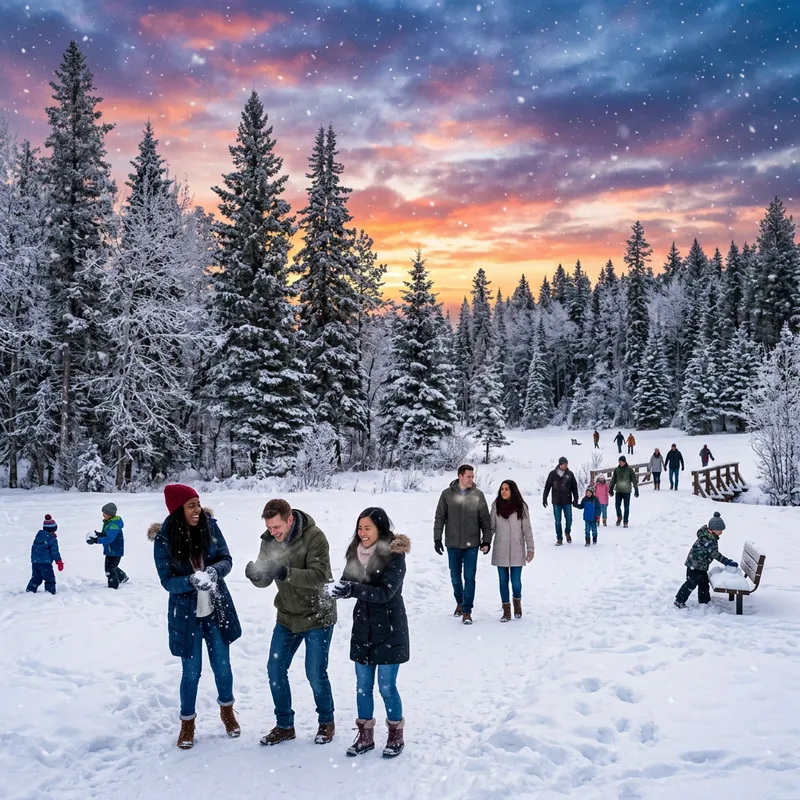 December Winterscape: Snow, Trees, and People December Winterscape: Snow, Trees, and People