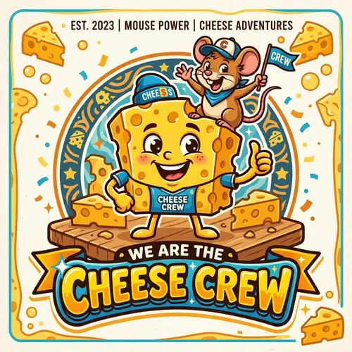 Cheese Crew: Adorable Cheese and Mouse Mascot