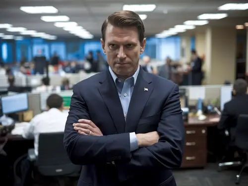 Sinister Vice President in a Busy Office