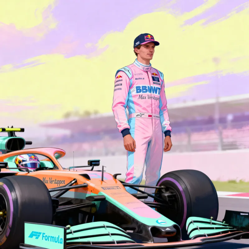 Pastel Art of Formula 1's Max Verstappen