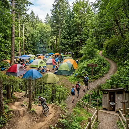 Thrilling Camping and Hiking Experience in a Green Forest