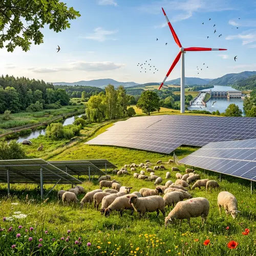 Vibrant Sustainability: Nature and Renewable Energy Harmony