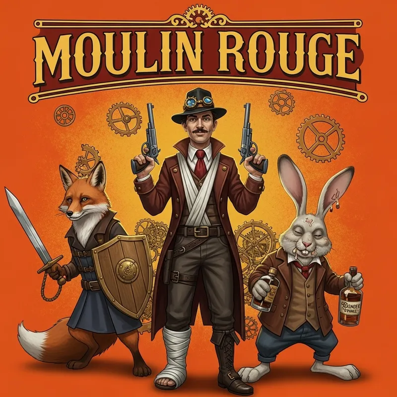 Moulin Rouge Steampunk Art: A Vibrant Scene