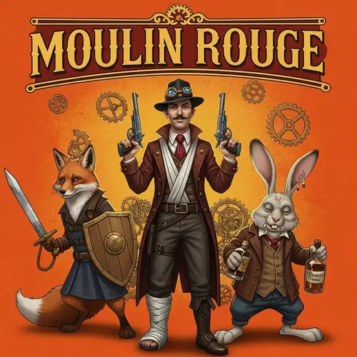 Moulin Rouge Steampunk Art: A Vibrant Scene