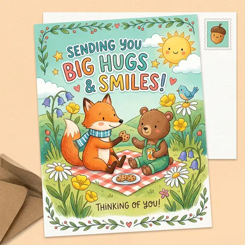 Design Adorable Farewell Postcard for Kids