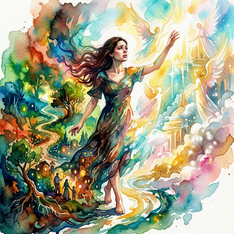 Torn Between Worlds: An Abstract Watercolor