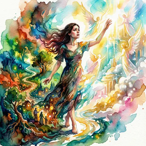 Torn Between Worlds: An Abstract Watercolor