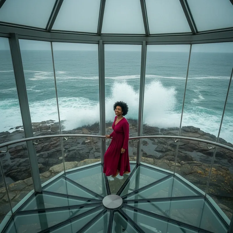 Explore a Glass Lighthouse's Spiral Staircase