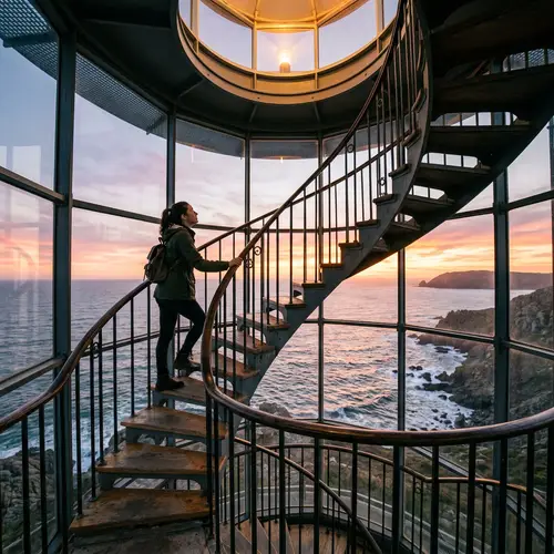 Explore a Glass Lighthouse's Spiral Staircase