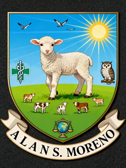 Elegant Coat of Arms Design for A L A N S. MORENO