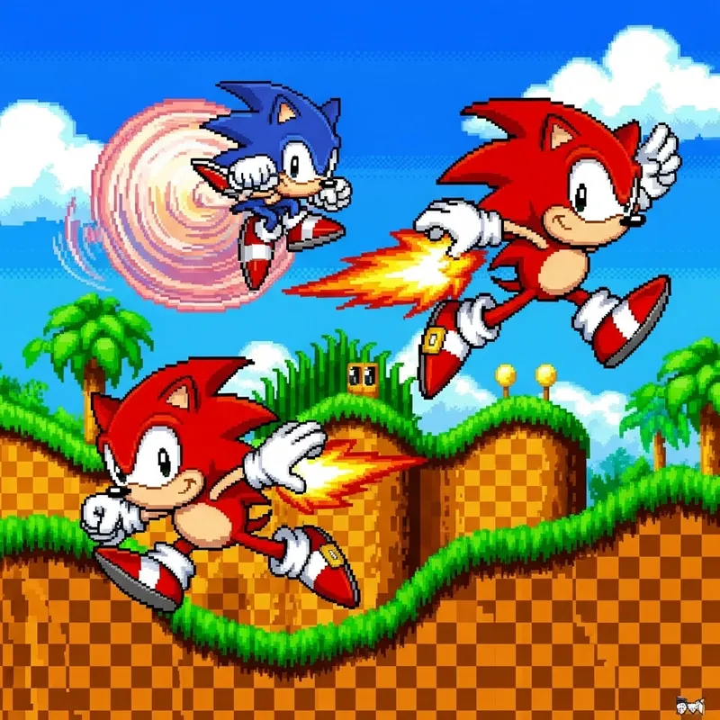 Sonic Rojo 16-Bit Sprites Collection