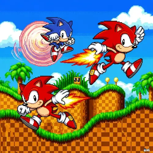 Sonic Rojo 16-Bit Sprites Collection