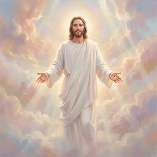 Mystical Resurrection of Jesus | Spiritual Figure in Heavenly Glow