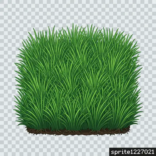 2D Solid Thick Fine Grass Sprite - Perfect for Games