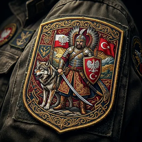 Striking Embroidered Military Patch Art: Turkey & Poland