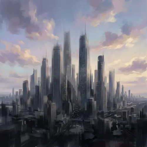 Abstract City Skyline Artwork