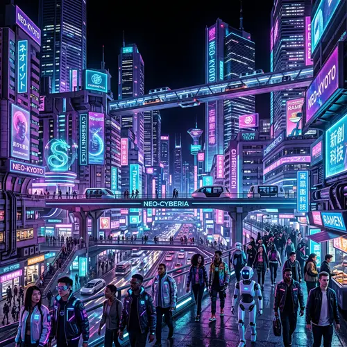 Shimmering Cyberpunk Cityscape: A Futuristic Vision