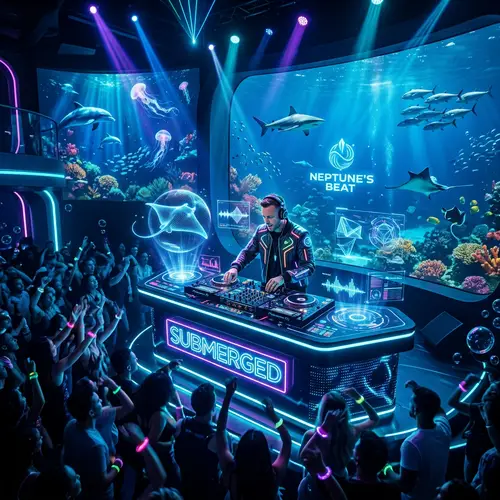 Futuristic Underwater DJ Booth Experience