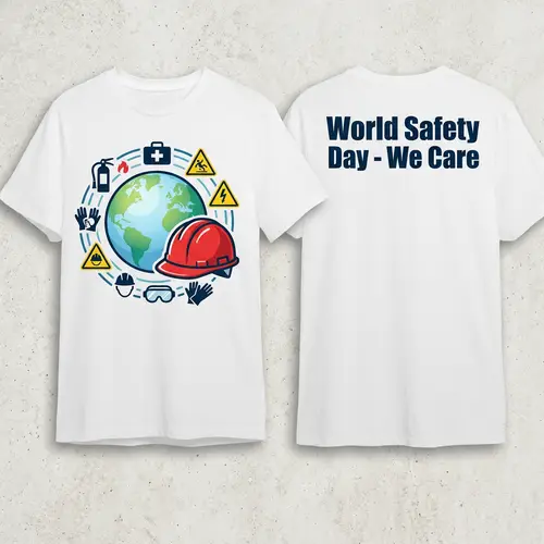 World Safety Day T-Shirt for Company Campaign