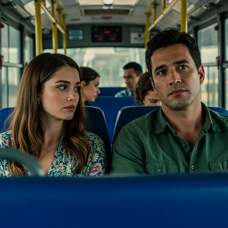 Couple on a Bus: A Moment Captured in Transit