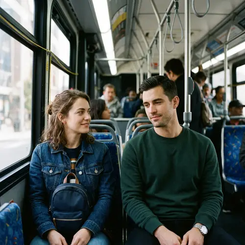 Couple on a Bus: A Moment Captured in Transit