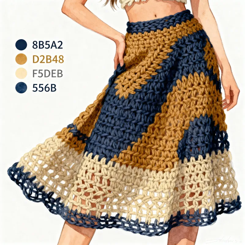 Paleolithic Crochet Skirt Design for Women