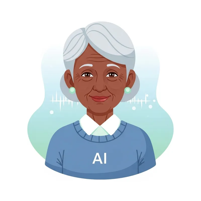 Friendly AI Icon for Seniors