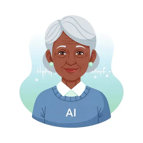 Friendly AI Icon for Seniors