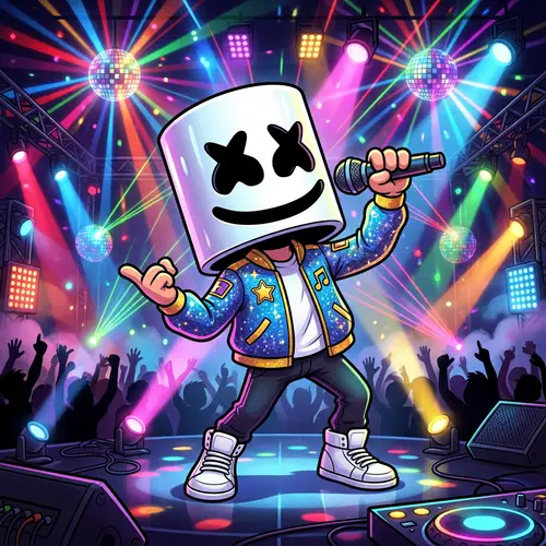 Marshmello on Disco Stage
