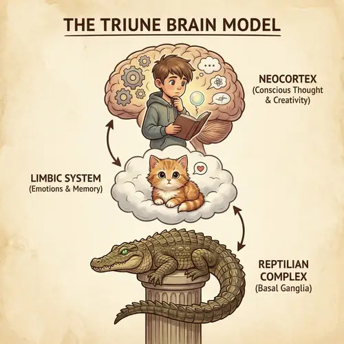 Triune Brain Model: Reptilian Complex, Limbic System, Neocortex