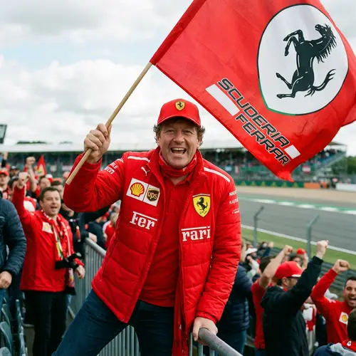 Passionate Car Racing Enthusiast in Red Attire | Italian Car Manufacturer Fan