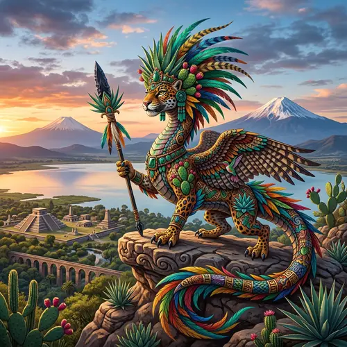 Legendary Mesoamerican Creature in Texcoco, Mexico
