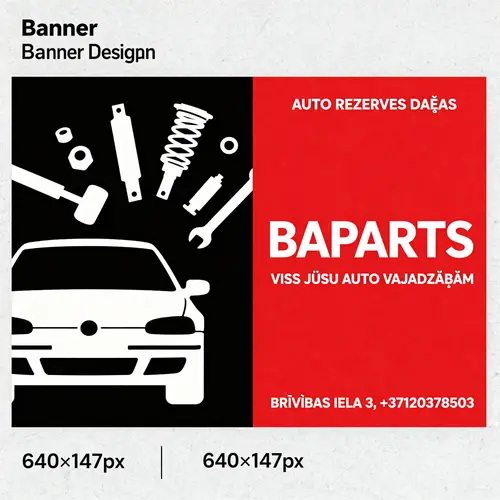 Custom Auto Parts Banner - 640x147 px