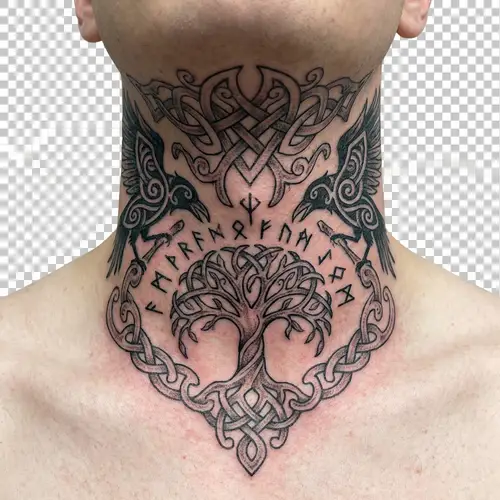 Nordic-Inspired Neck Tattoo Designs