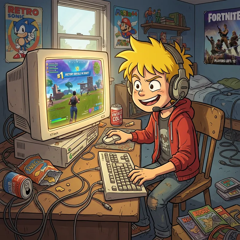 Bart Simpson Playing Fortnite on Old Computer | Nostalgia Gaming Scene