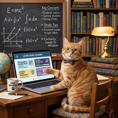 Educational Trainer Cat - Learn with the Charming Feline