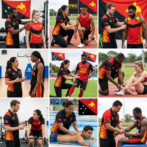 Diverse Physiotherapists Treating Athletes of Various Descents