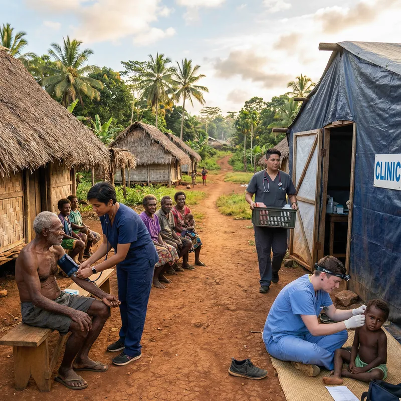 Papua New Guinean Doctors Provide Primary Health Care in Village