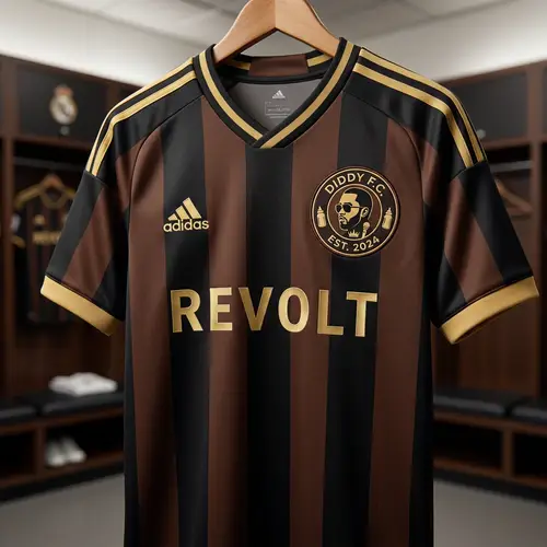 Diddy Jersey: Black & Brown Stripes Football Club