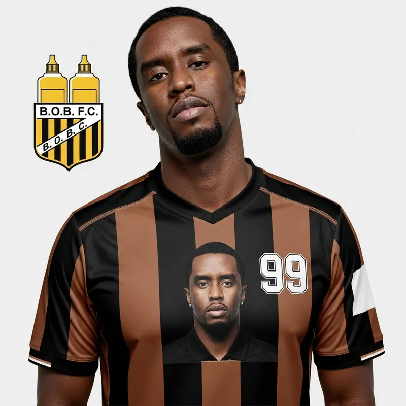 Diddy Jersey: Black & Brown Stripes Football Club