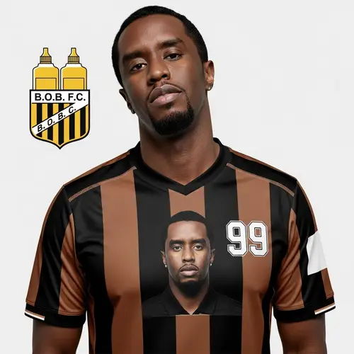 Diddy Jersey: Black & Brown Stripes Football Club