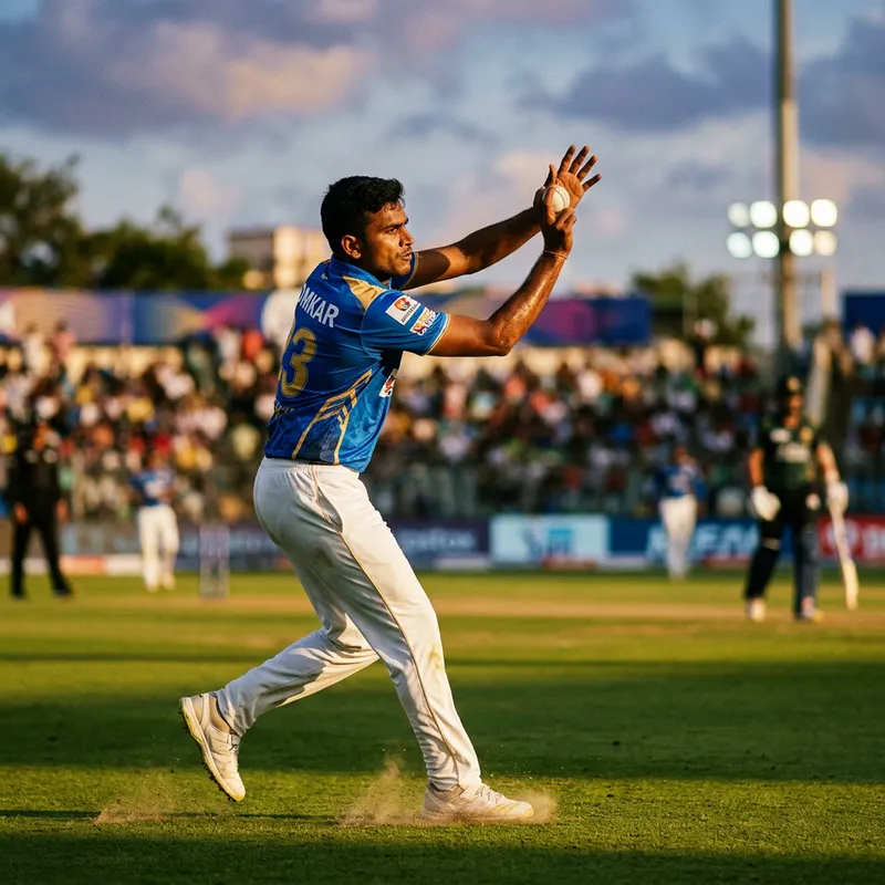 Omkar: Vibrant South Asian Cricketer in Action