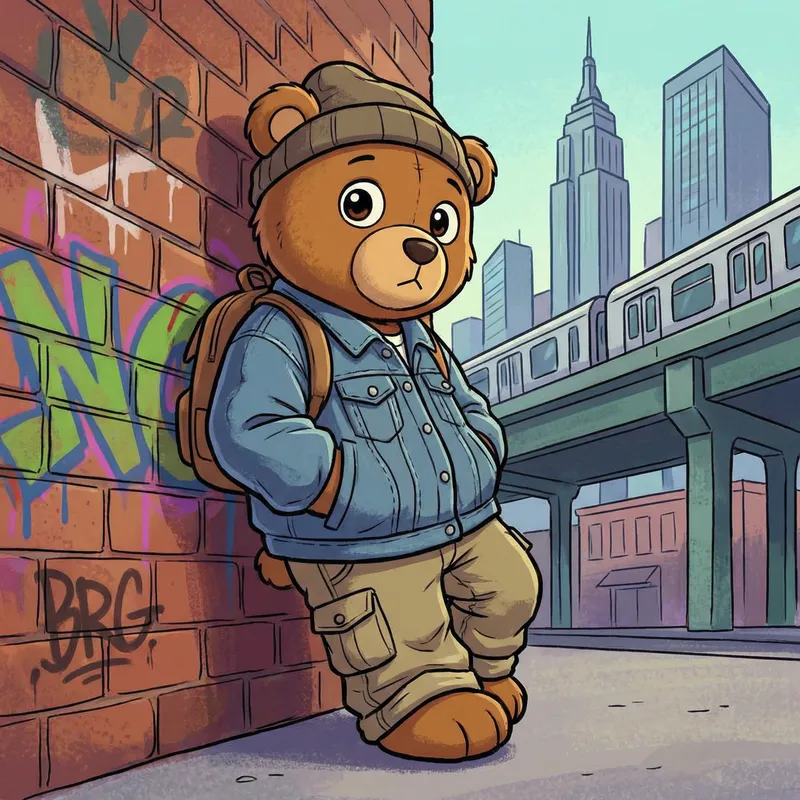Urban Style Cartoon Teddy Bear Animation