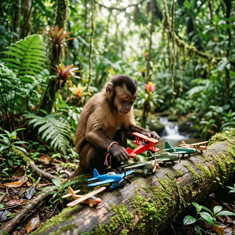 Autistic Monkey Playing in Jungle with Planes Autistic Monkey Playing in Jungle with Planes