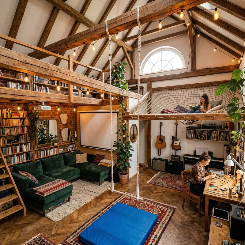 Unique 40m² Space with Hammock and Creative Corners